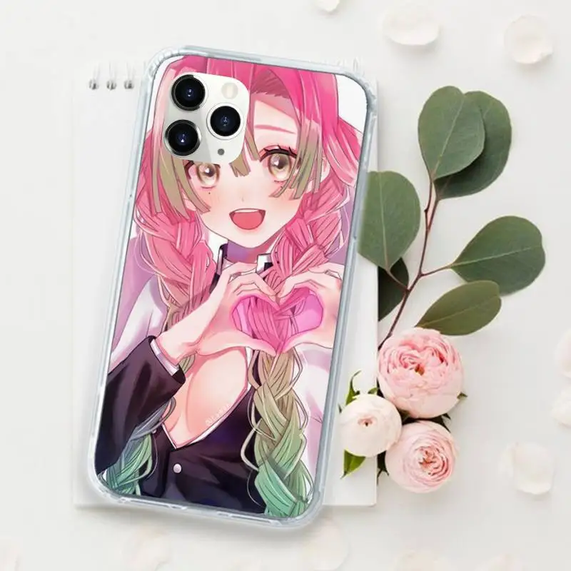 

Mitsuri Kanroji Kimetsu no Yaiba Phone Case for iPhone 11 12 mini pro XS MAX 8 7 6 6S Plus X 5S SE 2020 XR Luxury shell funda
