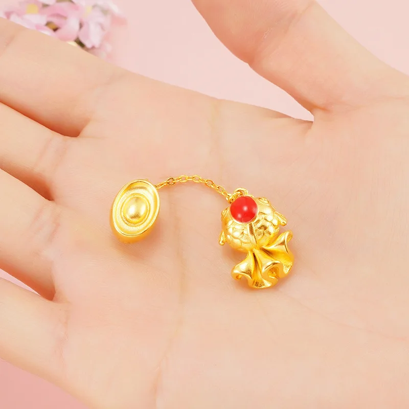 Ожерелье оптовой продажи OMHXFC PN464 европейской моды изысканной жаркой женщины девушки на вечеринку, день рождения, свадебный подарок, крючок рыбки из слитка золота 24К.