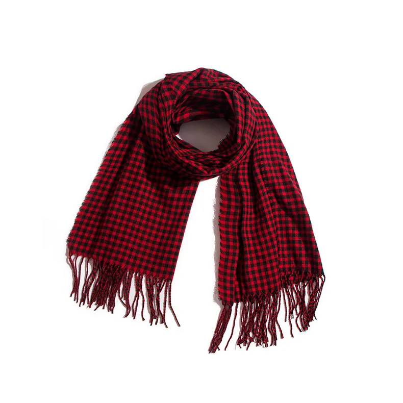 Осень и зима новый маленький клетчатый шарф леди Имитация кашемира поток sug шаль |