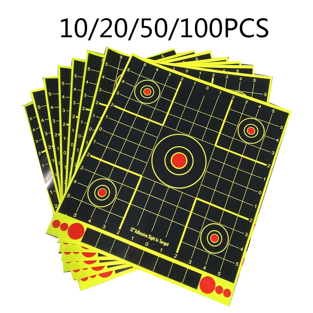 

10/20/50/100PCS High Strength Hunt Training Adhesive Target 13x12 Inch Adhesive Splatter Target Sticker Archery Accessories