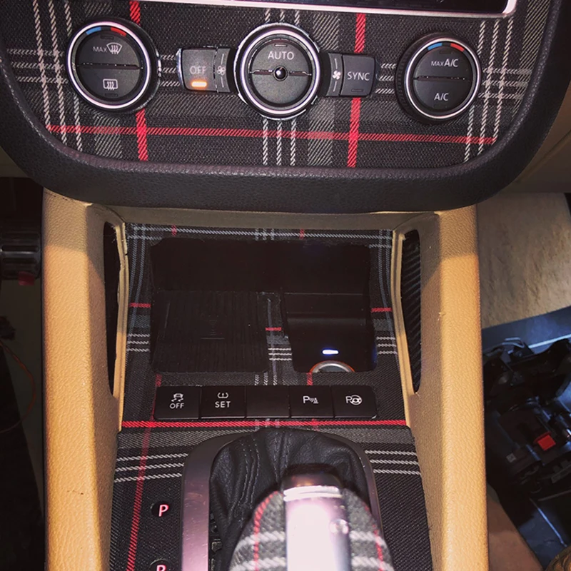 15w car fast charger qi wireless charger charging plate pad phone holder for vw glof 6 mk6 sagitar scirocco 2008 2013 accessorie free global shipping