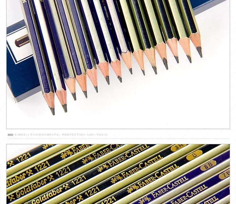 Faber Castell 12 шт высокое качество древесины эскиз и набор карандашей для рисования 5H 4H 3H 2H HB B 2B 3B 4B 5B 6B 7B 8B художественных 1221