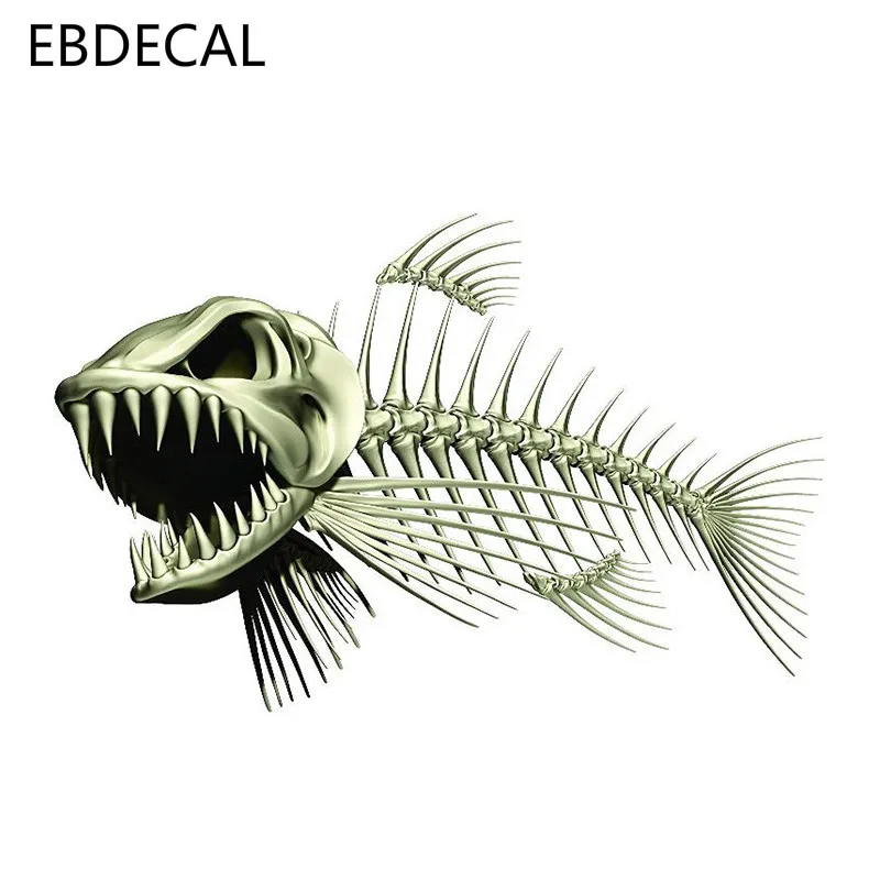 Ebdeckle страшный Скелет Рыба Рыбалка для Авто/бампер/окно/настенные наклейки DIY