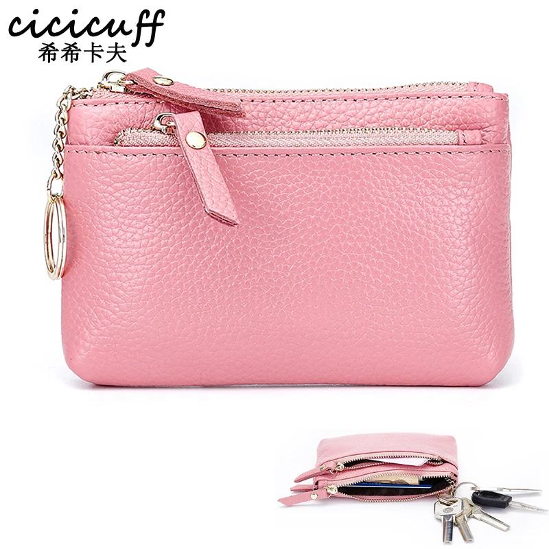 

CICICUFF Genuine Leather Coin bag Women Key Holder Housekeeper Keys Organizer Children's Zipper Coin Purse Coin Pouch Key Purse