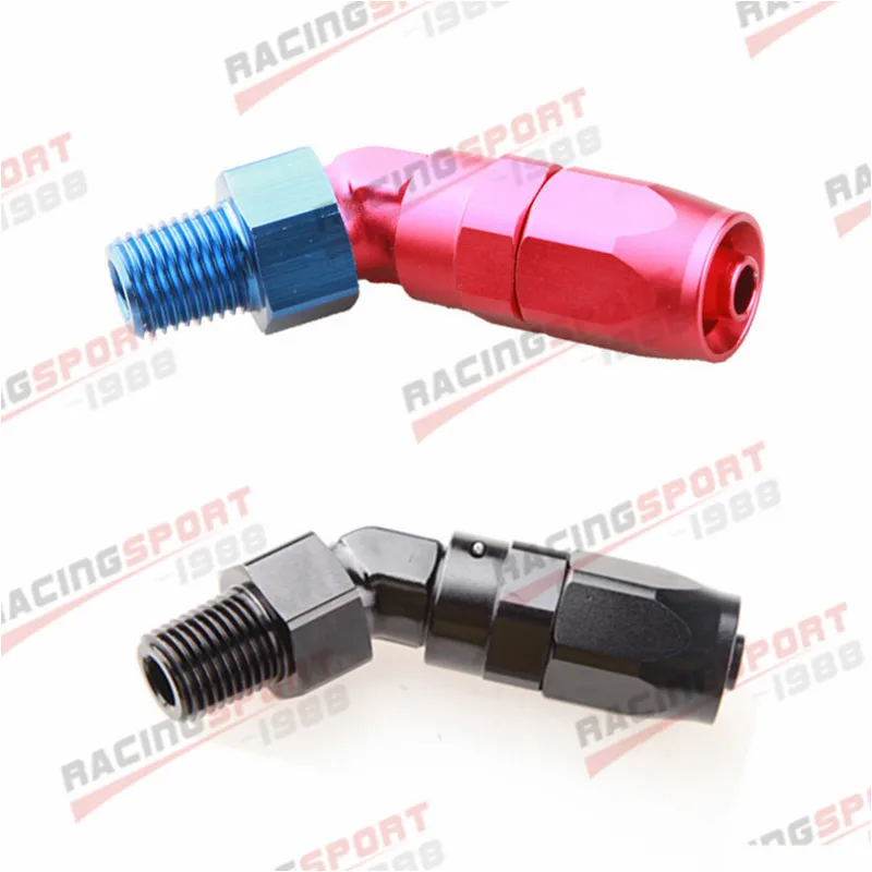 -10 AN10 AN to 1/2 &quotNPT 45-градусный стандартный адаптер из алюминия черный/красный-синий