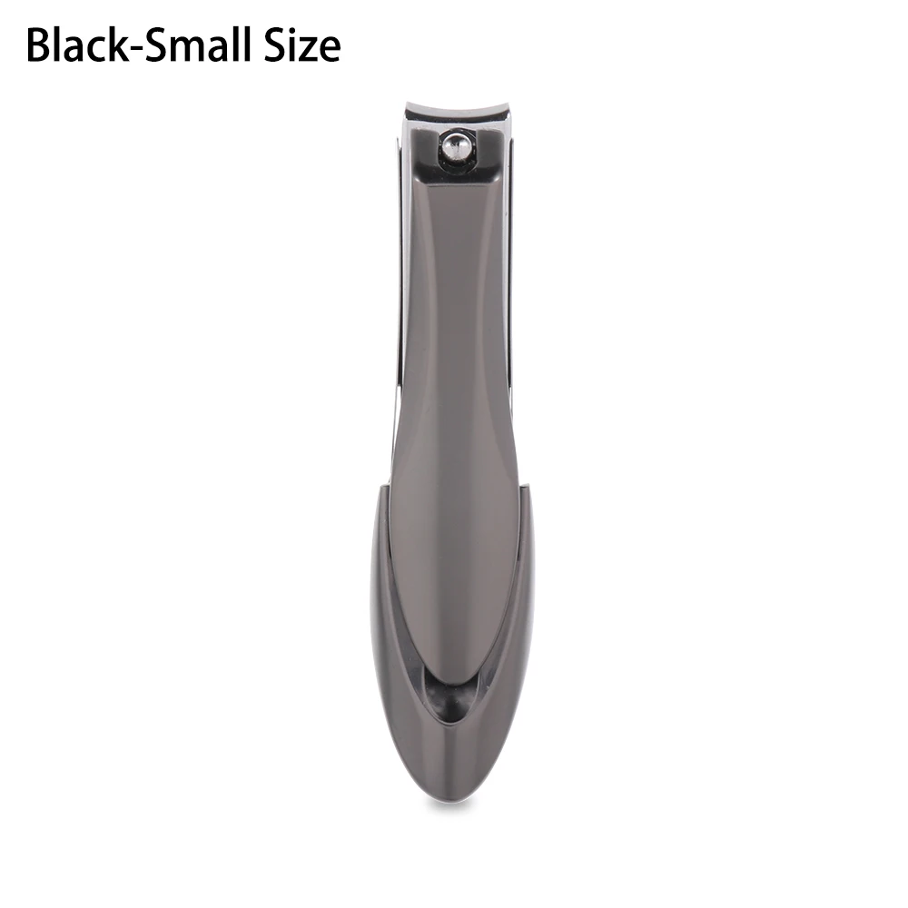 Black-Small Size 1 шт., стальные профессиональные кусачки для маникюра, резак, большой углеродный триммер для маникюра, высокое качество, острый носок, машинка для стрижки ногтей с зажимом - Цвет: Black-Small Size