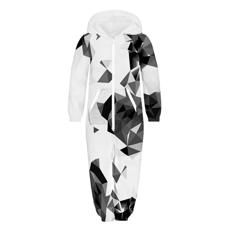 Детские комбинезоны в клетку с геометрическим рисунком и объемным принтом