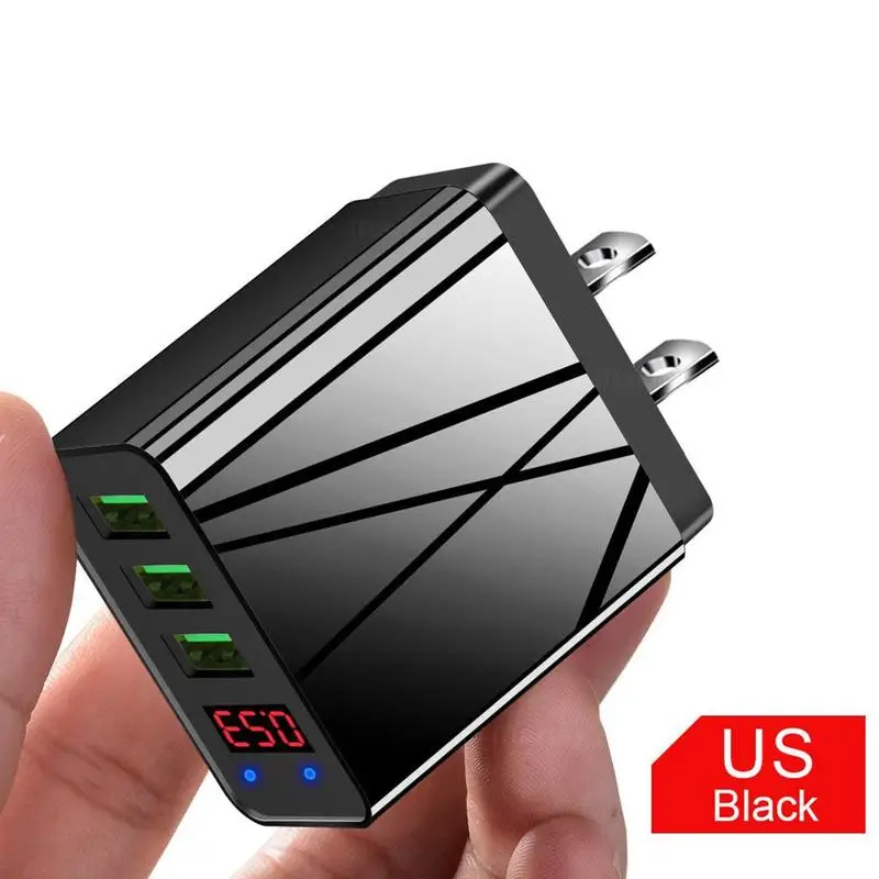 3 порта QC3.0 USB зарядное устройство адаптер Светодиодный дисплей напряжения мобильный телефон путешествия стены цифровой быстрой зарядки для iPhone X samsung S10