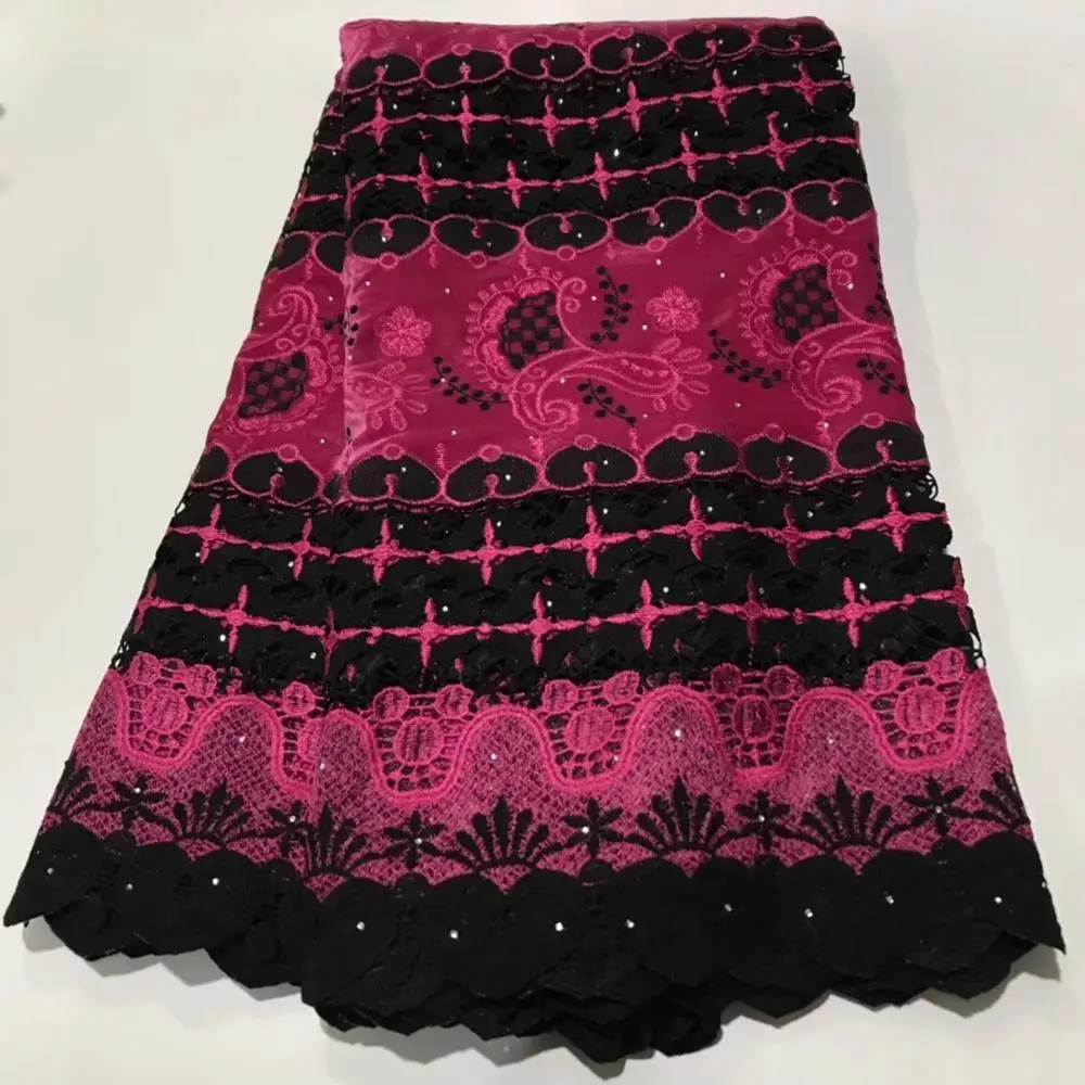 Высококачественная Африканская Хлопковая французская кружевная ткань с