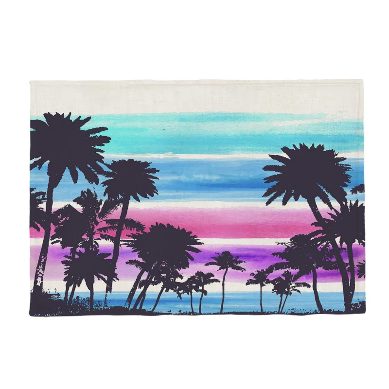 Customized Luxury Placemat Color Coconut Tree Clouds Scenery Tablecloth Home Decoration Polyester Linen 42 * 32Cm Table Cover | Дом и сад