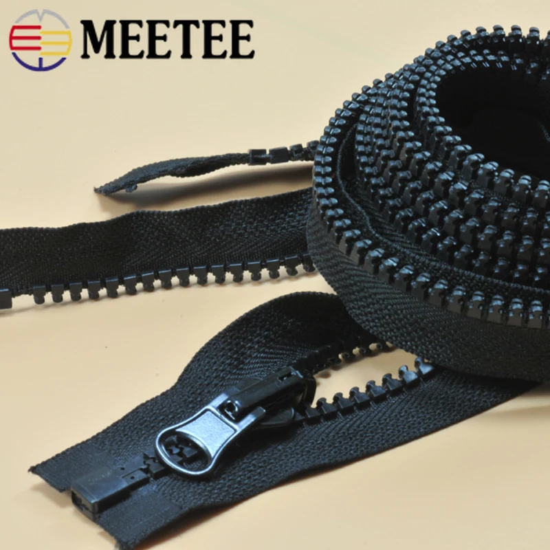 Meetee 5#8# Смола Открытый Конец Молния Зубы Вращающийся Двухсторонний Слайдер для пальто пуховик открытый палатка ремесла Швейные аксессуары