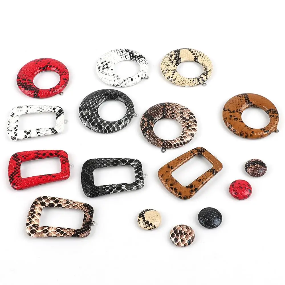 Просвет 4-20 шт. искусственная кожа 1 6-2 5 см круглый геометрический Подвески с