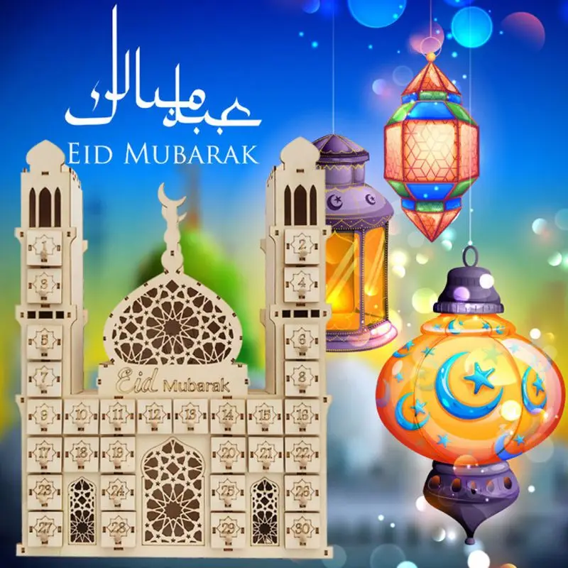 Eid Mubarak календарь обратного отсчета DIY деревянная фотография | Дом и сад