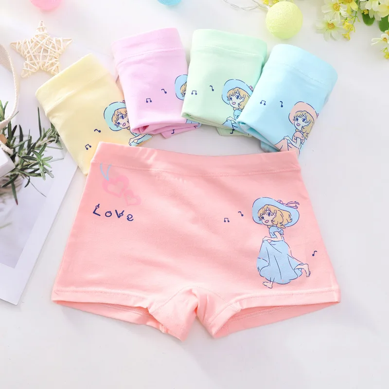 Random colors 5PCS New 4pc/lot Girls Cartoon Underpants Young Girl Boxer Briefs Comfortable Cotton Panties Kids Underwear Baby Girls Clothes - Цвет: Random colors 5PCS