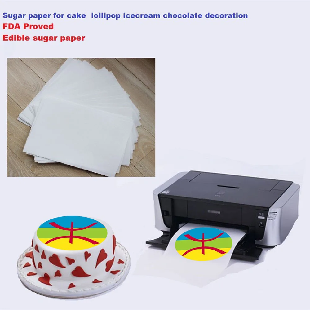 

25pcs/pack Edible Blank Frosting Icing Paper A4 Size Kosher Sugar Papers Personalized Image Photo Birthday Cake Decoration