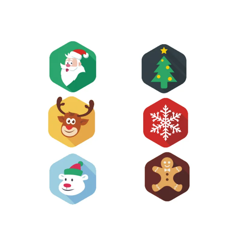 

Newest Round Colors Christmas Print Paper Decoration Sticker 38mm 200pcs Adhesive Labels Baking Wedding Decoration Party