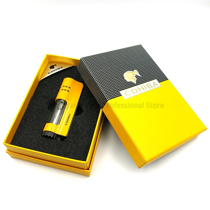 Гаджеты Cohiba металлическая 1 горелка струйное пламя зажигалка для сигар
