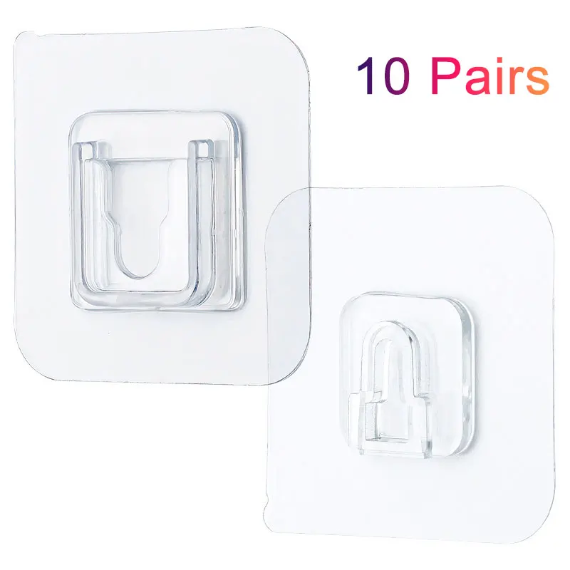 

2021 Double-Sided Adhesive Wall Hooks Hanger Strong Transparent Hooks Suction Cup Sucker Wall Storage Holder For Kitchen Bathroo
