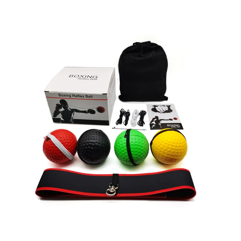 

Head-mounted Boxing Speed Ball 4 Ball Reaction Training Fitness Exercise PU Boxing Products Reflex Ball Boxing Bag