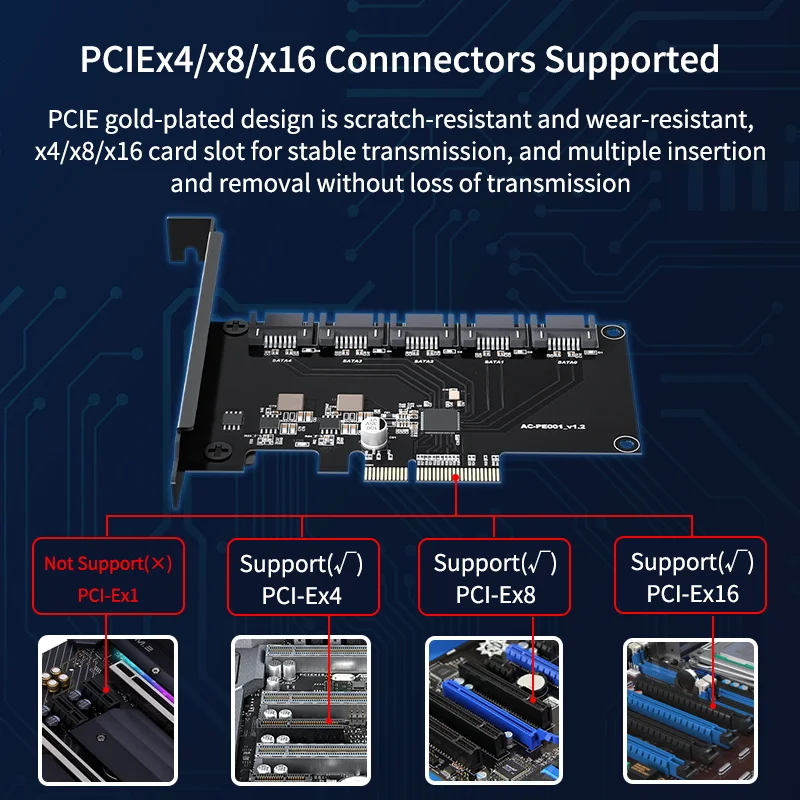 5 портов SATA 6 Гбит/с для PCI Express плата контроллера e III адаптер/конвертер Pcie riser
