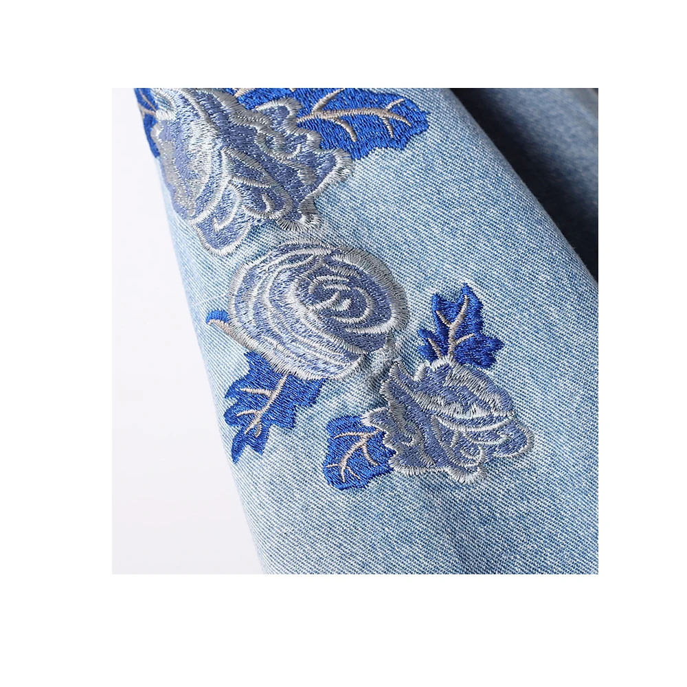 

Fashion Casual Large Plus Size Women's Designer Denim Jacket 4XL 5XL Embroidery Cropped Oversize Jean Coat Outwear For Female