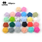 Двухсторонний силиконовый цветок LOFCA, бусины для прорезывания зубов, очаровательный Прорезыватель для зубов, детская, жевательная, горячая Распродажа, ожерелье, мягкая Жевательная Подарочная игрушка, 50 шт.