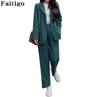 womens suits blazer with pants winter fashion business office wear blazer set ladies elegant jacket and pants 2 two pieces suit