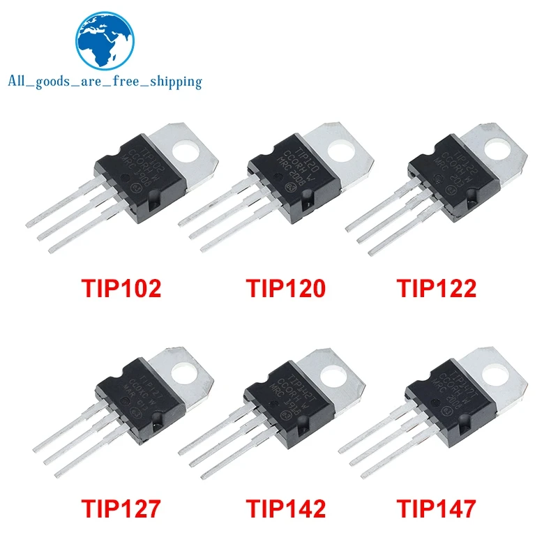 10 шт., транзистор Tip102, Tip120, Tip122, Tip127, Tip142, Tip147, Tip142t, Tip147t для самостоятельной сборки