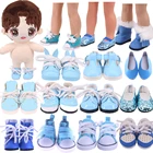 Обувь для куклы 5 см, с заячьими ушками, синие ботинки на шнуровке, парусиновая обувь, подходит для куклы EXO,Blyth Paola, подарок на день рождения, кукольная одежда