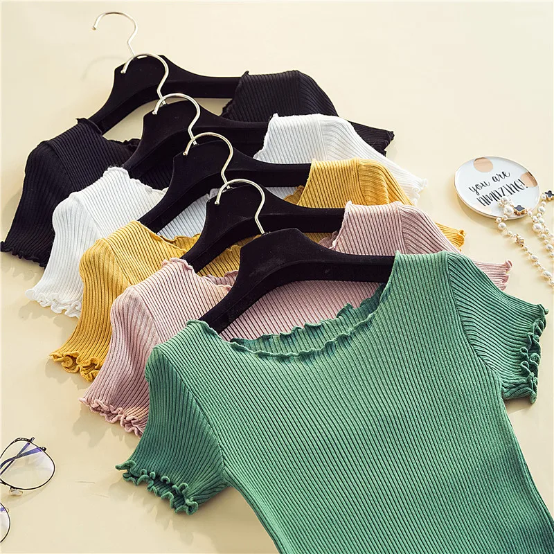 

Женская футболка с коротким рукавом и круглым вырезом, Повседневная тонкая трикотажная футболка большого размера, лето 2021