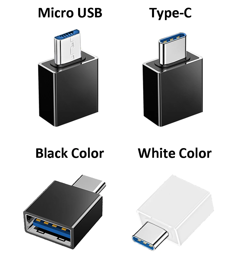

50PCS Portable USB 2.0/3.0 to Micro USB Type C OTG Adapter Fast Transmission USB HUB Converters