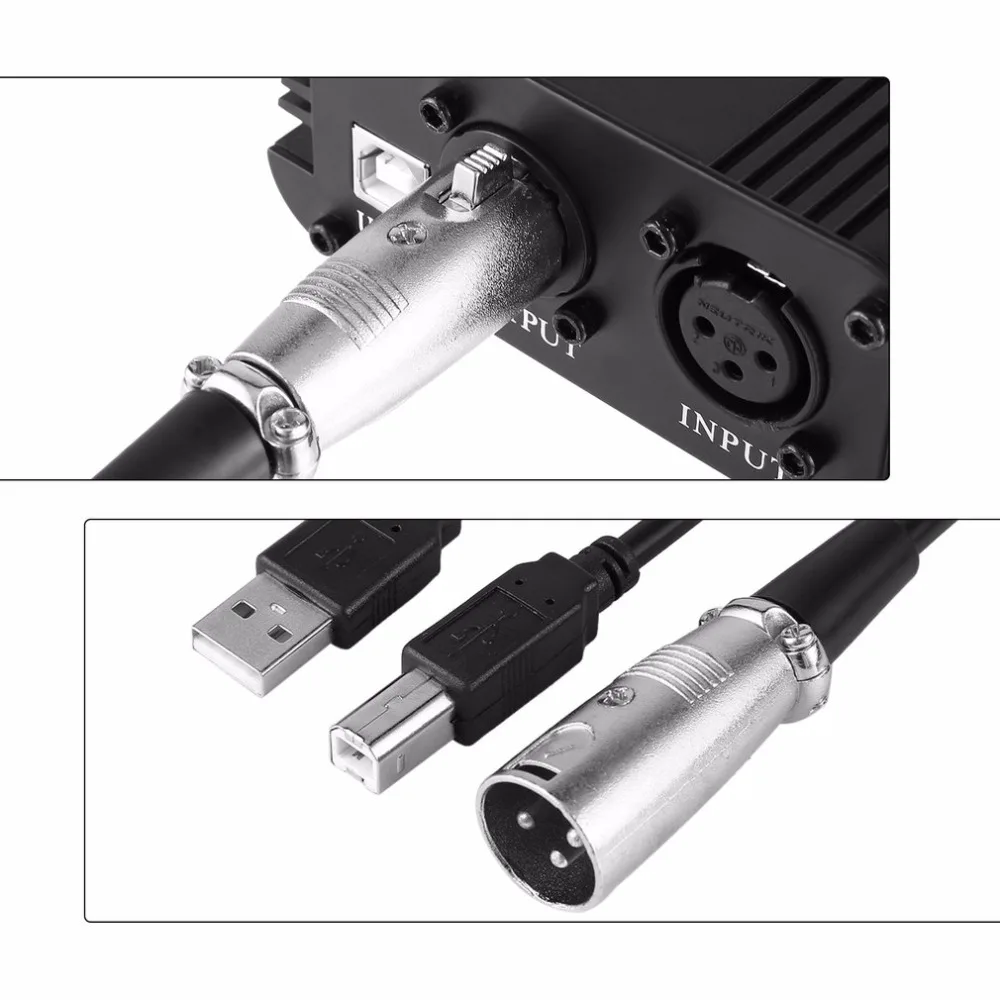 48V 1-канальный Phantom Питание с один XLR аудио кабель для конденсаторный Студийный микрофон милый кролик вибратор секс-игрушка для женщин, Запись оборудование