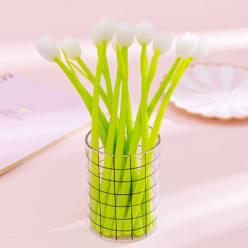 Creative Light Color Tulip Silicone Gel Pen Small Fresh Cute Student Exam Writing School Office Supply | Канцтовары для офиса и