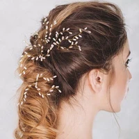 pearl hairpin headdress white handmade headdress wedding accessories jewelry hair accessories for girls gold hair pins
