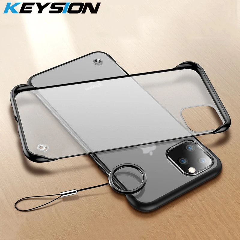 Бескаркасный чехол KEYSION для iPhone 11 Pro Max жесткий прозрачный матовый накладка
