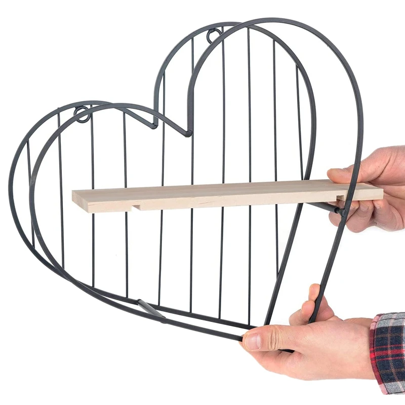 Плавающая полка настенная в форме сердца стеллаж для хранения украшения стен