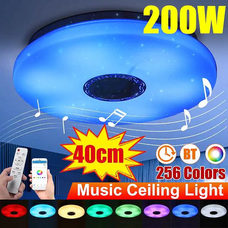 

110V/220V Modern LED Ceiling Lights with Dimmable RGB bluetooth Music for Livingroom APP Control Remote Control Lamp 40CM