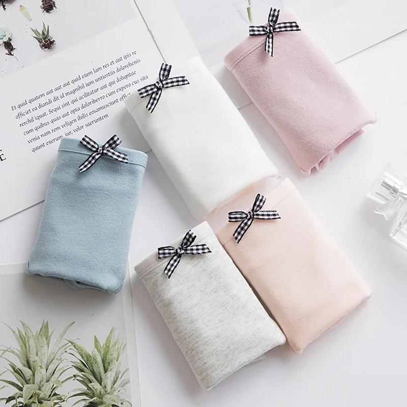 Милые хлопковые трусы для женщин с мультяшным принтом женское нижнее белье