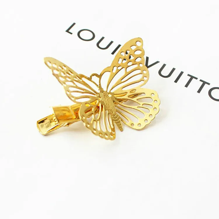 Модная полая заколка для волос с золотистой бабочкой Инструменты укладки