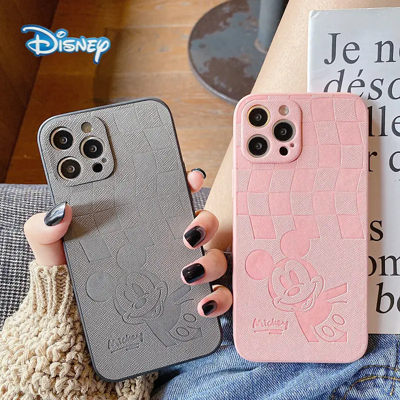 

Disney Mickey Minnie CartoonPhone Case for iPhone 13 12 11 Pro Max X XR 7 8 Plus Couples Anti-Fall Cellphone Protective Covers