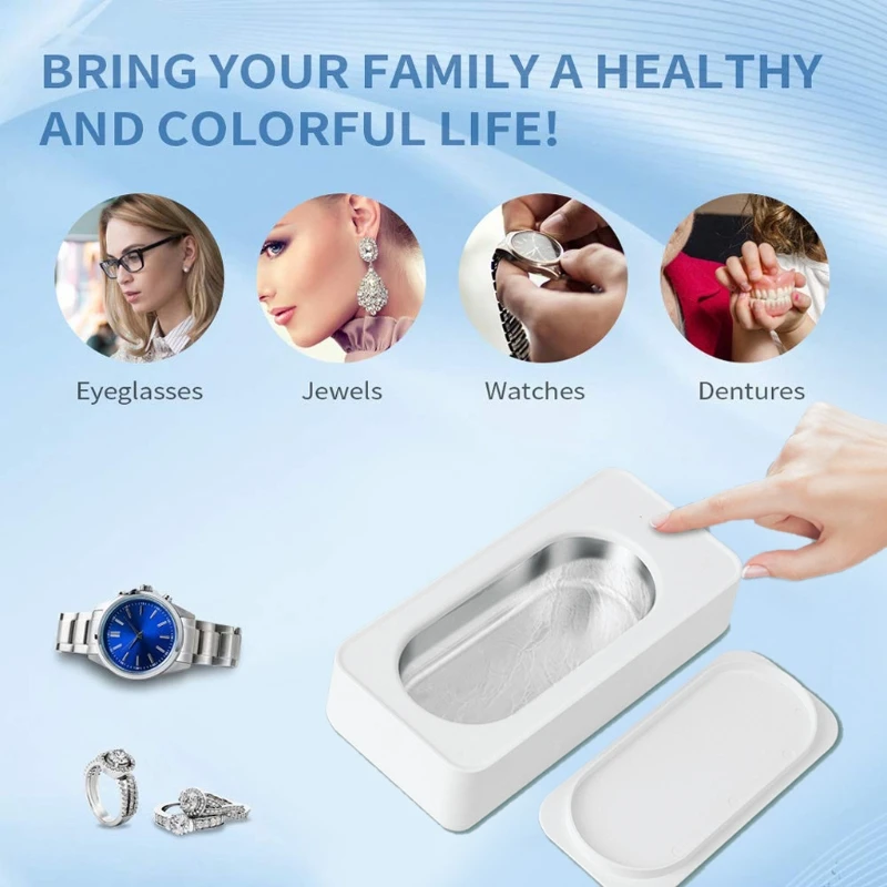 

Ultrasonic Jewelry Cleaner Professional Ultrasonic Cleaner Machine for Cleaning Silver Jewelry Eyeglasses Rings Watches