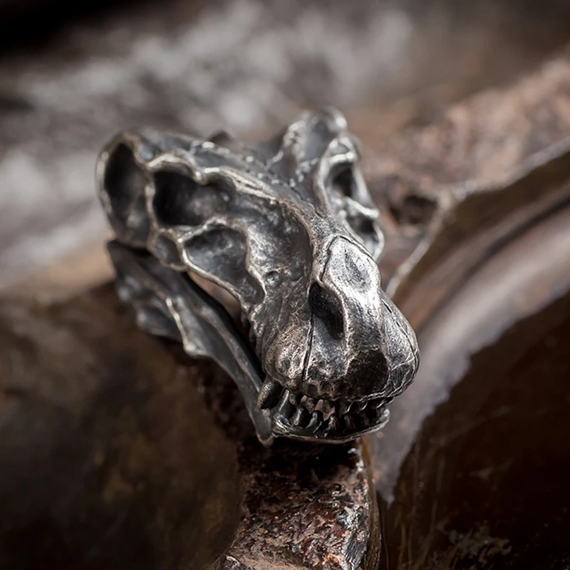 ZABRA серебро 925 пробы череп динозавра голова подвески в стиле ретро для мужчин и