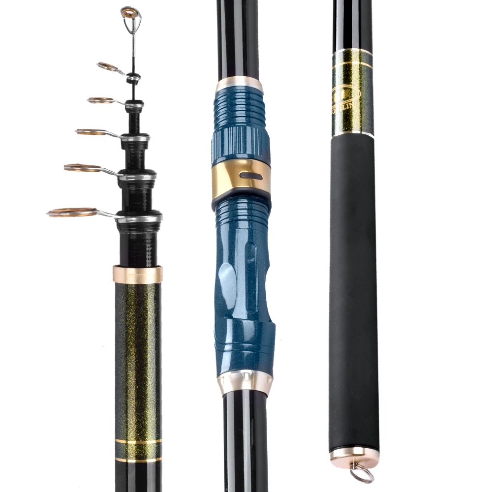 Телескопическая рыболовная удочка Spining из литого углеродного волокна мини для