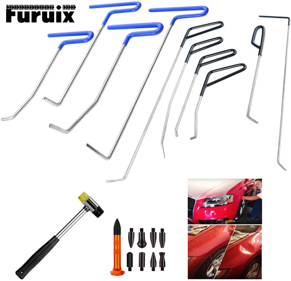 10pcs Auto Body Dent Removal Tools Auto Car Body Paintless Dent Repair Dent Puller Dent Hammer