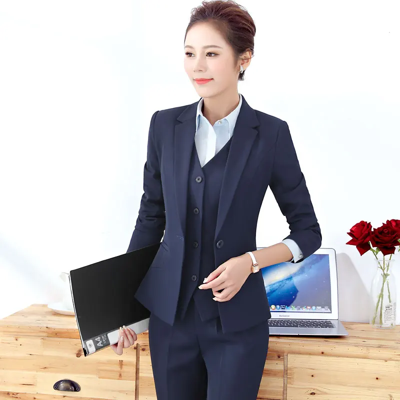 Женский офисный комплект, блейзер с длинным рукавом, брюки или юбка, комплект из 2 предметов, деловые костюмы высокого качества, Женская рабо... от AliExpress RU&CIS NEW