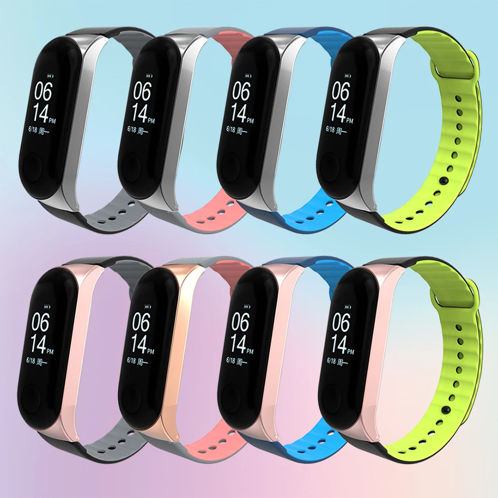 Ремешок для Mi Band 4 спортивный силиконовый браслет на запястье Miband 3 сменный
