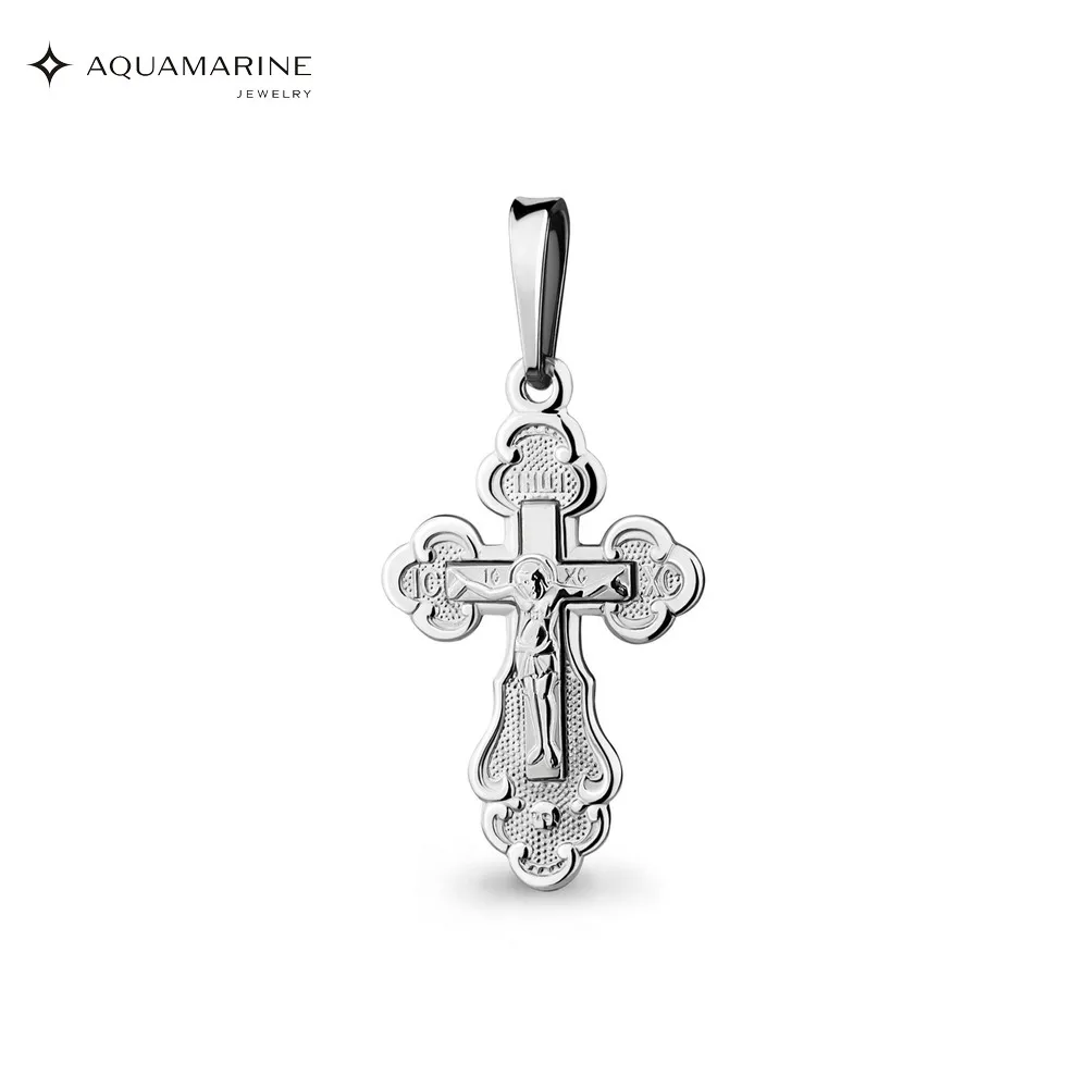 Cross Orthodox AQUAMARINE without inserts Silver 925 | Украшения и аксессуары