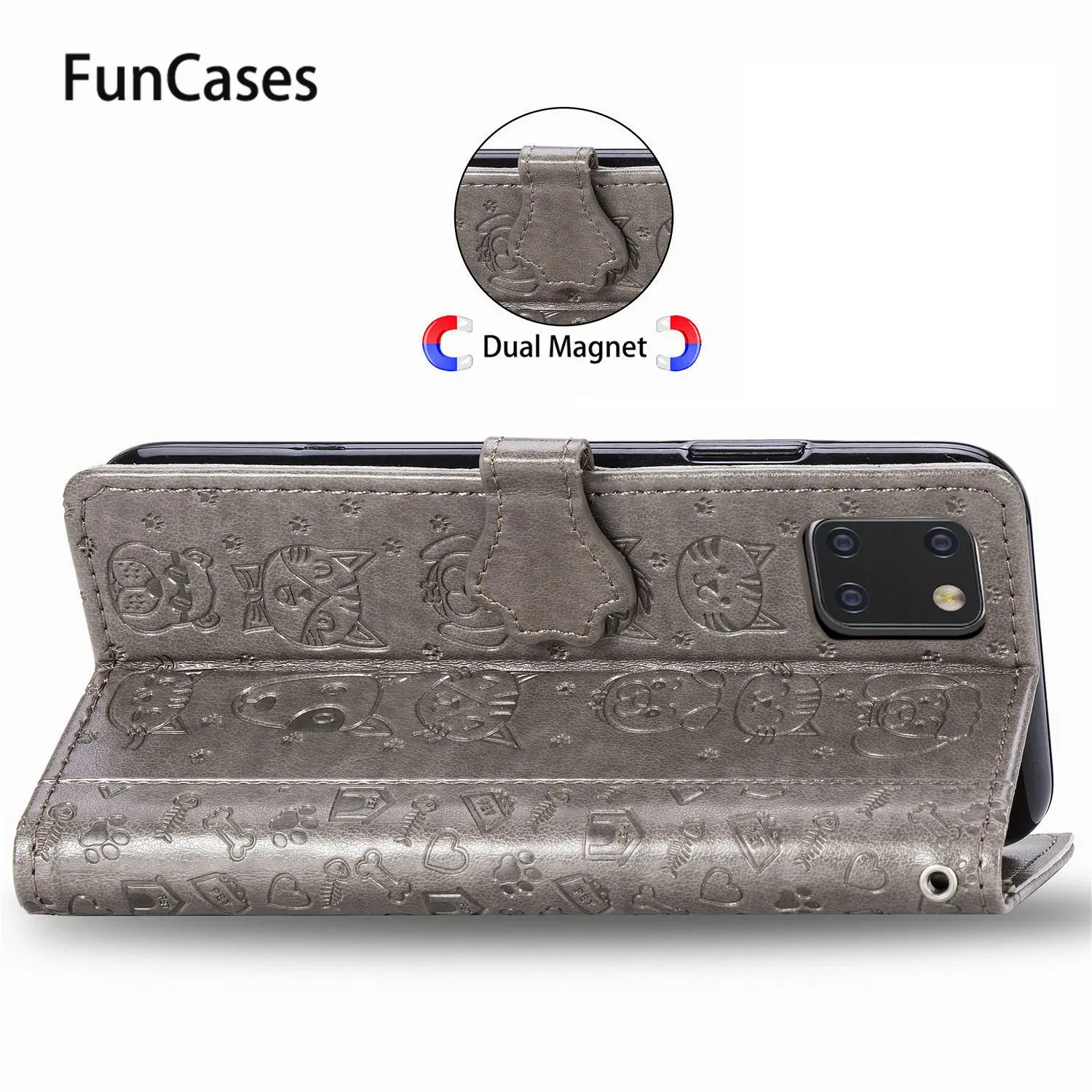 Чехол для телефона из искусственной кожи с изображением милого кота и собаки Samsung