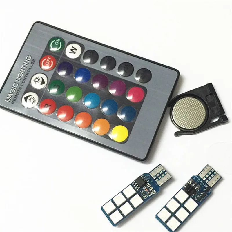 2 шт. Автомобильные светодиодные лампы для чтения T10 12SMD 5050 RGB | Автомобили и