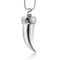 megin d punk simple personality animal teeth titanium steel pendants for men women couple friend fashion design gift jewelry